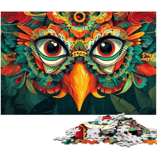 Puzzle 1000 Teile für Erwachsene buntes Eulen Puzzle Lernspiele Weihnachts und Geburtstagsgeschenke für Teenager ab 14 Jahren (Größe 75 x 50 cm) von zouxangzz