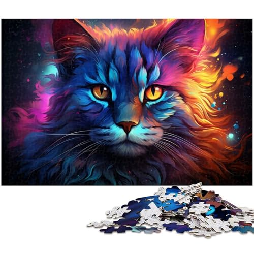 Puzzle 1000 Teile für Erwachsene buntes Kätzchen Kunstpuzzle Lernspiele Weihnachts und Geburtstagsgeschenke für Teenager ab 14 Jahren 1000 PCS (75 x 50 cm) von zouxangzz