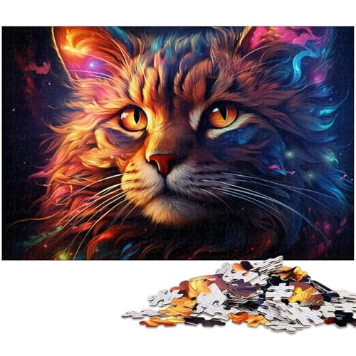 Puzzle 1000 Teile für Erwachsene buntes Katzen Zeichenpuzzle Lernspiele Weihnachts und Geburtstagsgeschenke für Teenager ab 14 Jahren 1000 PCS (75 x 50 cm) von zouxangzz