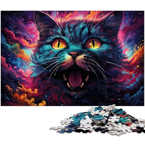 Puzzle 1000 Teile für Erwachsene buntes Katzenpuzzle Wanddekoration tolles Geschenk für Teenager ab 14 Jahren 1000 PCS (75 x 50 cm) von zouxangzz
