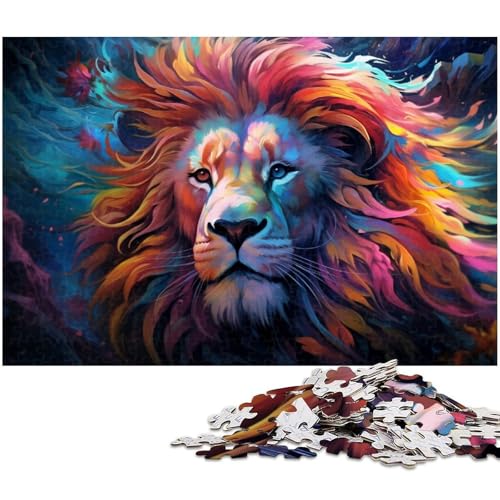 Puzzle 1000 Teile für Erwachsene buntes Löwen Puzzle Wanddekoration tolles Geschenk für Teenager ab 14 Jahren 1000 PCS (75 x 50 cm) von zouxangzz