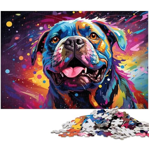 Puzzle 1000 Teile für Erwachsene buntes Mops Malpuzzle Lernspiele Weihnachts und Geburtstagsgeschenke für Teenager ab 14 Jahren 1000 Teile (38 x 26 cm) von zouxangzz