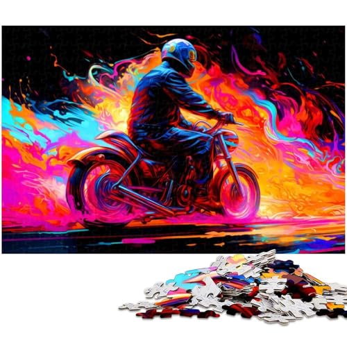 Puzzle 1000 Teile für Erwachsene buntes Motorrad Puzzle Lernspiele Weihnachts und Geburtstagsgeschenke für Teenager ab 14 Jahren (Größe 75 x 50 cm) von zouxangzz