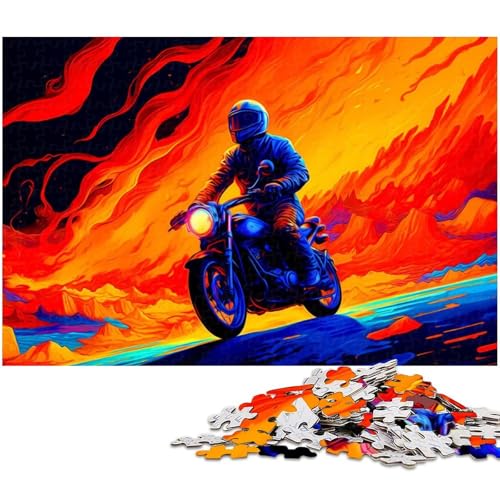 Puzzle 1000 Teile für Erwachsene buntes Motorrad anspruchsvolles schwieriges Puzzle EIN Kunstwerk für Jugendliche ab 14 Jahren (Größe 75 x 50 cm) von zouxangzz