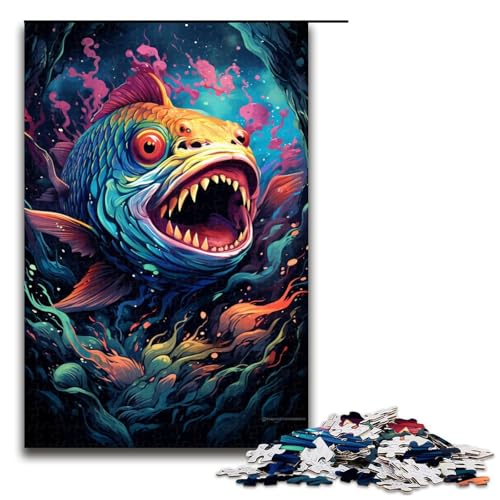 Puzzle 1000 Teile für Erwachsene buntes Piranha Puzzle praktisches Spiel einzigartige Heimdekoration und Geschenke 75 x 50 cm von zouxangzz