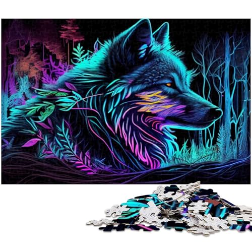 Puzzle 1000 Teile für Erwachsene buntes Wolf Puzzle Lernspiele Weihnachts und Geburtstagsgeschenke für Teenager ab 14 Jahren (Größe 38 x 26 cm) von zouxangzz
