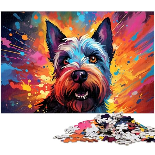 Puzzle 1000 Teile für Erwachsene buntes psychedelisches Hundepuzzle Lernspiele Weihnachts und Geburtstagsgeschenke für Teenager ab 14 Jahren 1000 PCS (75 x 50 cm) von zouxangzz