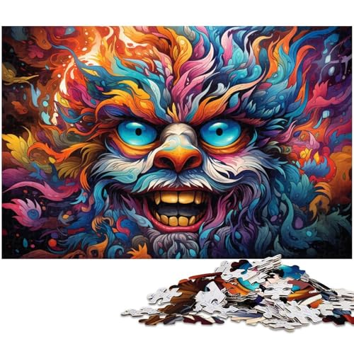 Puzzle 1000 Teile für Erwachsene buntes psychedelisches Monster Gemälde Puzzle Wanddekoration Geburtstagsgeschenk Wandkunst 1000 PCS (75 x 50 cm) von zouxangzz