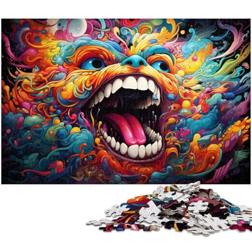 Puzzle 1000 Teile für Erwachsene buntes psychedelisches Monster Puzzle Lernspiele Weihnachts und Geburtstagsgeschenke für Teenager ab 14 Jahren 1000 Teile (75 x 50 cm) von zouxangzz