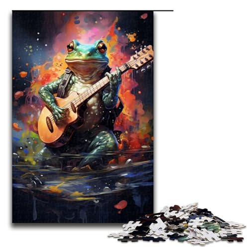 Puzzle 1000 Teile für Erwachsene farbenfrohe Psychedelia gespielt von Fröschen Puzzle praktisches Spiel einzigartige Heimdekoration und Geschenke 75 x 50 cm von zouxangzz
