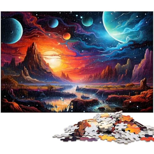 Puzzle 1000 Teile für Erwachsene farbenfrohe psychedelische Wasserwelt im Weltraum Puzzle praktisches Spiel ideal für Teenager ab 14 Jahren 1000 Teile (38 x 26 cm) von zouxangzz