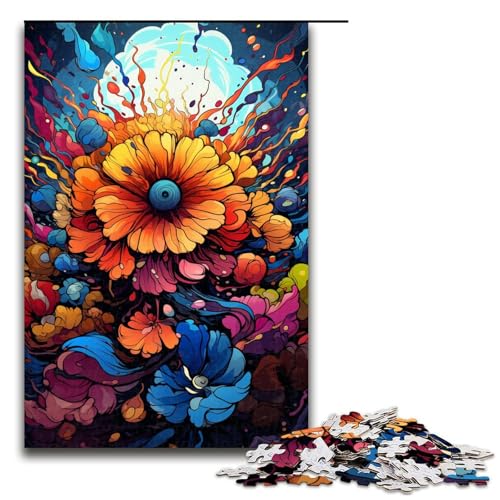 Puzzle 1000 Teile für Erwachsene farbenfrohes Bezauberndes Blumen Puzzle praktisches Spiel einzigartige Heimdekoration und Geschenke 75 x 50 cm von zouxangzz