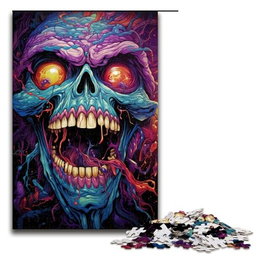 Puzzle 1000 Teile für Erwachsene farbenfrohes Höllendämonen Puzzle praktisches Spiel einzigartige Heimdekoration und Geschenke 75 x 50 cm von zouxangzz
