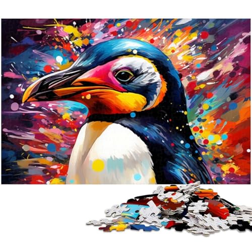 Puzzle 1000 Teile für Erwachsene farbenfrohes Pinguin Puzzle Wanddekoration Geburtstagsgeschenk Wandkunst (Größe 75 x 50 cm) von zouxangzz