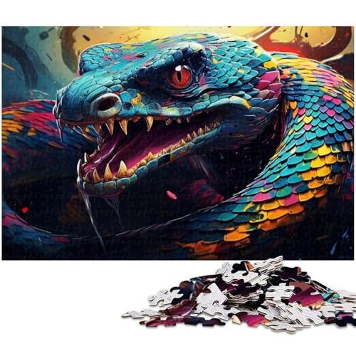 Puzzle 1000 Teile für Erwachsene farbenfrohes Schlangen Puzzle Wanddekoration tolles Geschenk für Teenager ab 14 Jahren (Größe 38 x 26 cm) von zouxangzz
