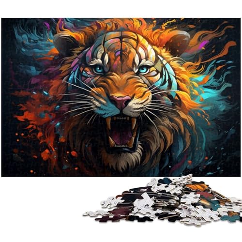 Puzzle 1000 Teile für Erwachsene farbenfrohes künstlerisches Tiger Puzzle Lernspiele Weihnachts und Geburtstagsgeschenke für Teenager ab 14 Jahren 1000 PCS (75 x 50 cm) von zouxangzz
