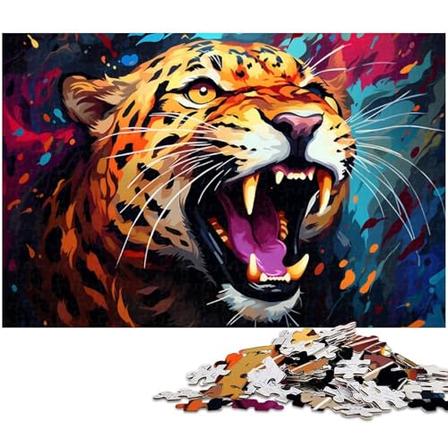 Puzzle 1000 Teile für Erwachsene farbenfrohes legendäres Leoparden Puzzle Wanddekoration Geburtstagsgeschenk Wandkunst 1000 PCS (75 x 50 cm) von zouxangzz