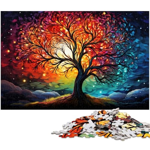 Puzzle 1000 Teile für Erwachsene farbenfrohes psychedelisches Baum und Planetenpuzzle Lernspiele Weihnachts und Geburtstagsgeschenke für Teenager ab 14 Jahren 1000 PCS (75 x 50 cm) von zouxangzz