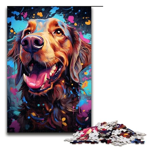Puzzle 1000 Teile für Erwachsene farbenfrohes psychedelisches Dackel Puzzle praktisches Spiel einzigartige Heimdekoration und Geschenke 75 x 50 cm von zouxangzz