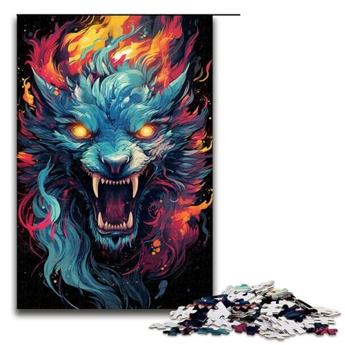 Puzzle 1000 Teile für Erwachsene farbenfrohes psychedelisches Drachenmonster Puzzle praktisches Spiel einzigartige Heimdekoration und Geschenke 75 x 50 cm von zouxangzz