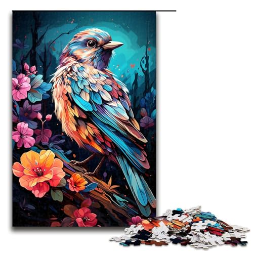 Puzzle 1000 Teile für Erwachsene farbenfrohes psychedelisches Fantasy Spatzen Puzzle praktisches Spiel einzigartige Heimdekoration und Geschenke 75 x 50 cm von zouxangzz