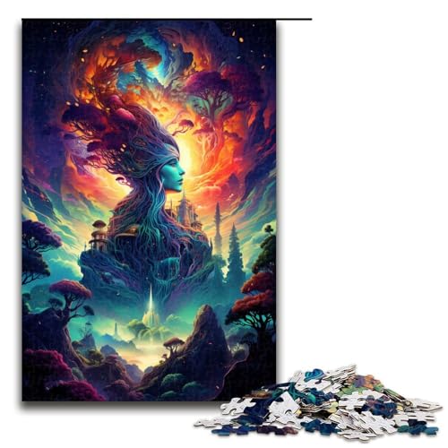 Puzzle 1000 Teile für Erwachsene farbenfrohes psychedelisches Kunstpuzzle praktisches Spiel einzigartige Heimdekoration und Geschenke 75 x 50 cm von zouxangzz
