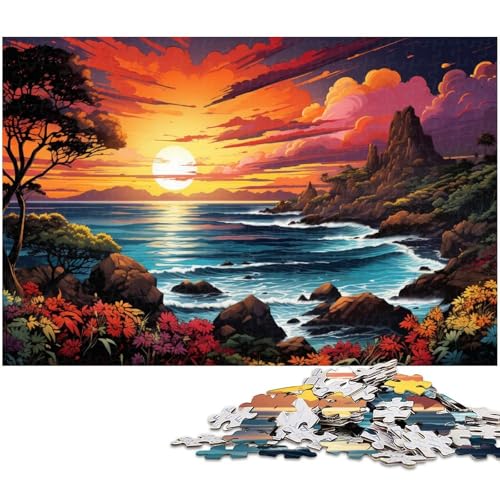 Puzzle 1000 Teile für Erwachsene farbenfrohes psychedelisches Landschaftspuzzle Lernspiele Weihnachts und Geburtstagsgeschenke für Teenager ab 14 Jahren 1000 PCS (75 x 50 cm) von zouxangzz