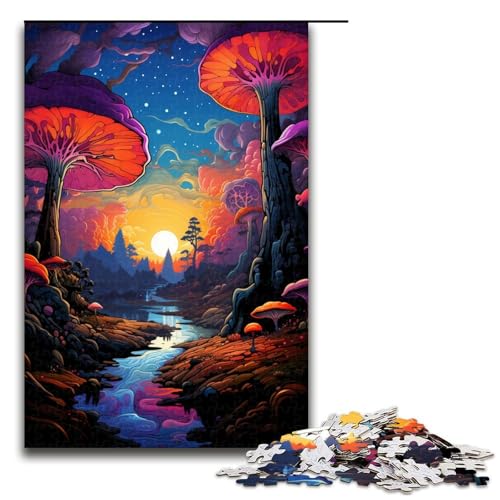 Puzzle 1000 Teile für Erwachsene farbenfrohes psychedelisches Schönheitslandschaftspuzzle praktisches Spiel einzigartige Heimdekoration und Geschenke 75 x 50 cm von zouxangzz