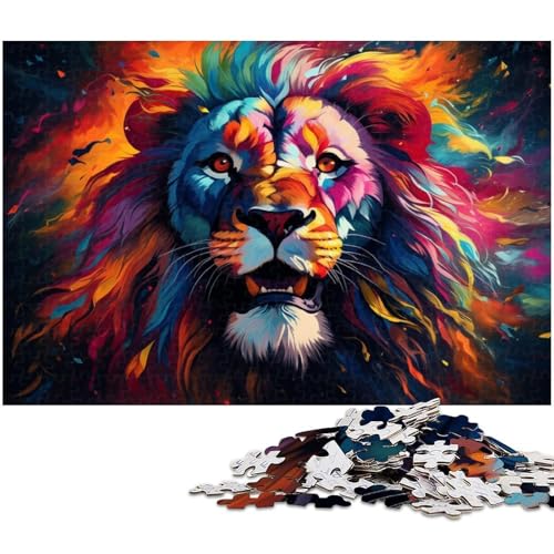 Puzzle 1000 Teile für Erwachsene farbiges Löwen Puzzle Lernspiele Weihnachts und Geburtstagsgeschenke für Teenager ab 14 Jahren 1000 PCS (38 x 26 cm) von zouxangzz