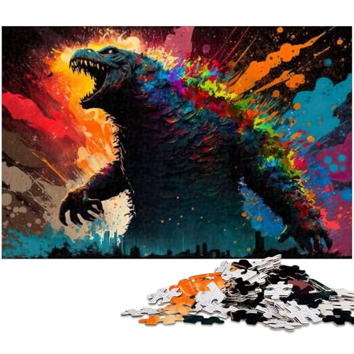 Puzzle 1000 Teile für Erwachsene lebendig gemaltes Monster Puzzle Wanddekoration Geburtstagsgeschenk Wandkunst (Größe 75 x 50 cm) von zouxangzz
