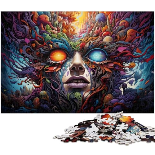 Puzzle 1000 Teile für Erwachsene mit farbenfrohen künstlerischen Figuren Puzzle für Erwachsene Papierpuzzle Lernspiel 1000 Teile (38 x 26 cm) von zouxangzz