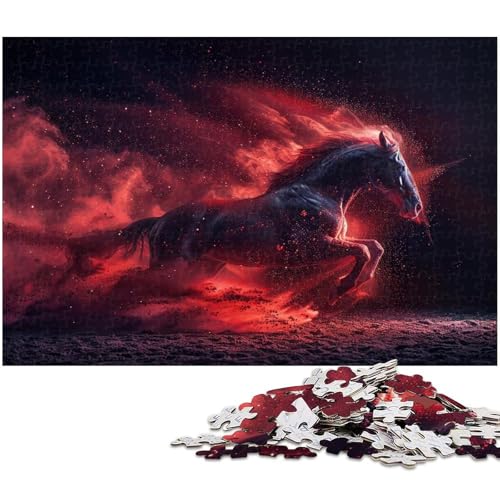 Puzzle 1000 Teile für Erwachsene nach Farbe Pferdepuzzle für Erwachsene Papierpuzzle Lernspiel (Größe 38 x 26 cm) von zouxangzz