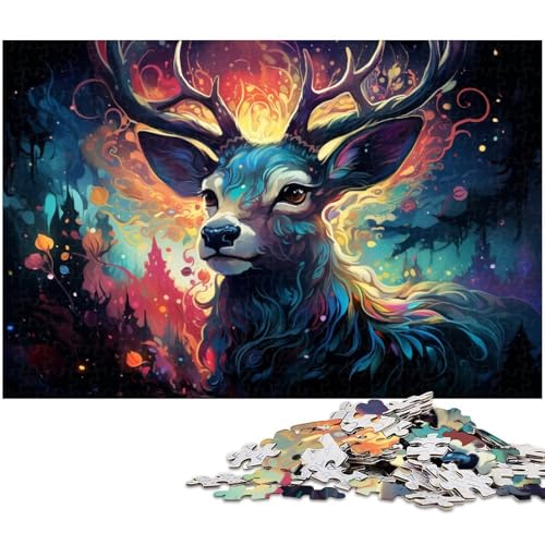 Puzzle 1000 Teile für Erwachsene nach Farbe Sikahirsch Puzzle für Erwachsene Holzpuzzle Lernspiel 1000 PCS (75 x 50 cm) von zouxangzz