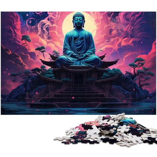 Puzzle 1000 Teile für Erwachsene psychedelisch der große Buddha Lernspiele Weihnachts und Geburtstagsgeschenke für Teenager ab 14 Jahren (Größe 38 x 26 cm) von zouxangzz