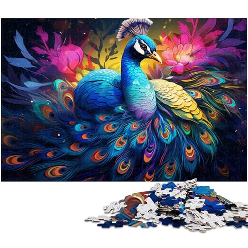 Puzzle 1000 Teile für Erwachsene schönes Pfauenpuzzle Lernspiele Weihnachts und Geburtstagsgeschenke für Teenager ab 14 Jahren 1000 PCS (38 x 26 cm) von zouxangzz
