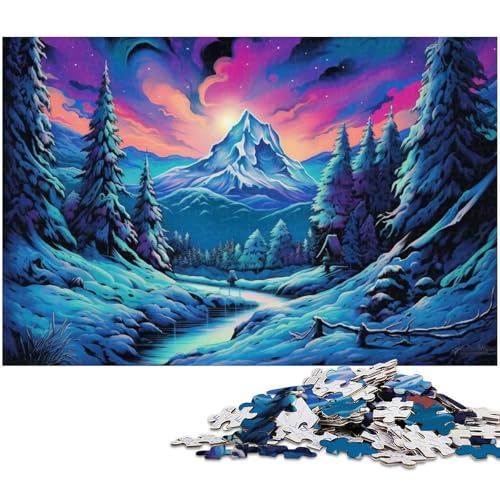 Puzzle 1000 Teile für Erwachsene von Beautiful Dreamy Colourful Scenery Puzzle für Erwachsene Holzpuzzle Lernspiel (Größe 75 x 50 cm) von zouxangzz