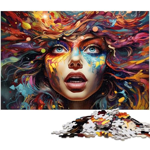 Puzzle 1000 Teile für Erwachsene von Beautiful Face Puzzle für Erwachsene Holzpuzzle Lernspiel 1000 Teile (75 x 50 cm) von zouxangzz