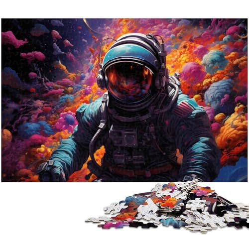 Puzzle 1000 Teile für Erwachsene von Colored Astronauts on The Planet Puzzle für Erwachsene Holzpuzzle Lernspiel 1000 PCS (75x50cm) von zouxangzz