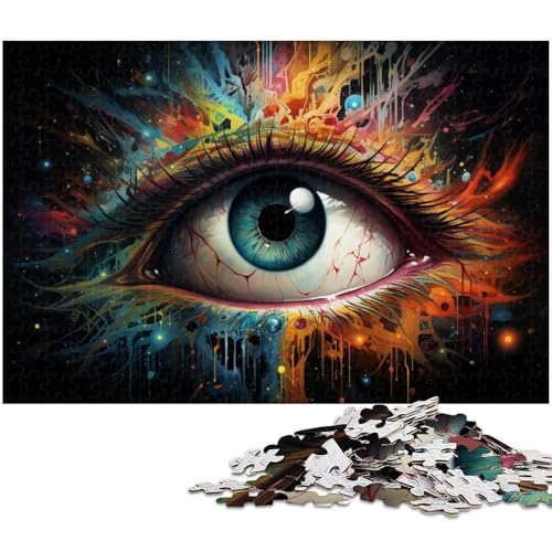 Puzzle 1000 Teile für Erwachsene von Colorful Art Eyes Puzzle für Erwachsene Holzpuzzle Lernspiel 1000 Teile (75 x 50 cm) von zouxangzz