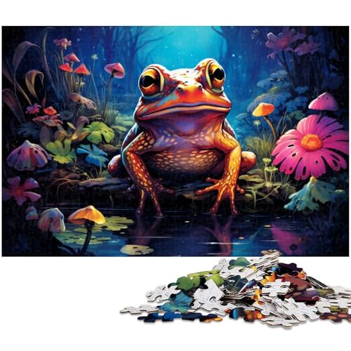 Puzzle 1000 Teile für Erwachsene von Colorful Art Frog Puzzle für Erwachsene Holzpuzzle Lernspiel 1000 PCS (75x50cm) von zouxangzz