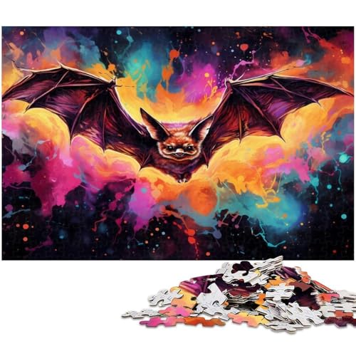 Puzzle 1000 Teile für Erwachsene von Colorful Bats Puzzle für Erwachsene Papierpuzzle Lernspiel 1000 PCS (38x26cm) von zouxangzz