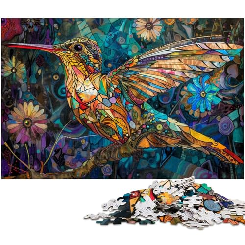 Puzzle 1000 Teile für Erwachsene von Colorful Hummingbird Puzzle für Erwachsene Holzpuzzle Lernspiel (Größe 75 x 50 cm) von zouxangzz