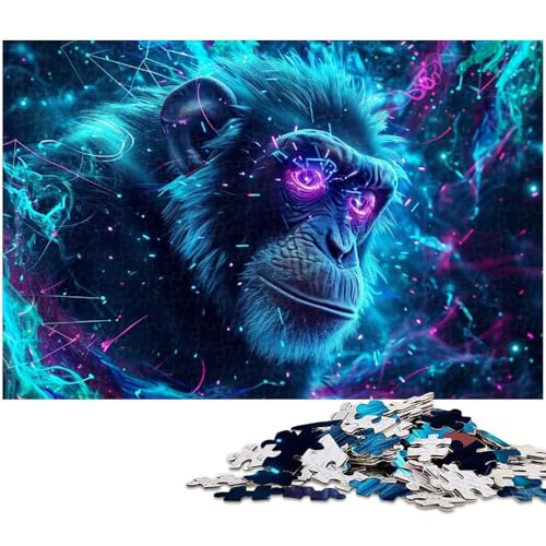 Puzzle 1000 Teile für Erwachsene von Colorful Monkey Puzzle für Erwachsene Holzpuzzle Lernspiel (Größe 75 x 50 cm) von zouxangzz