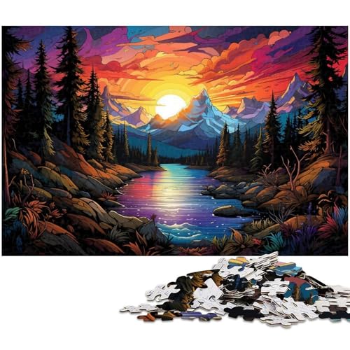 Puzzle 1000 Teile für Erwachsene von Colorful Psychedelia in Banff National Park Puzzle für Erwachsene Holzpuzzle Lernspiel 1000 Teile (75 x 50 cm) von zouxangzz
