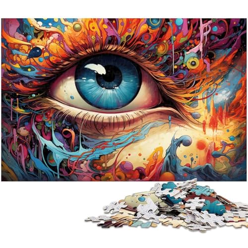 Puzzle 1000 Teile für Erwachsene von Colorful Psychedelic Art Puzzle für Erwachsene Holzpuzzle Lernspiel 1000 PCS (75x50cm) von zouxangzz