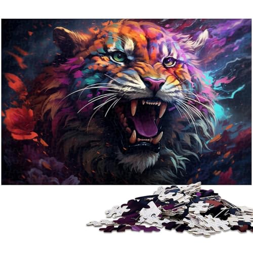 Puzzle 1000 Teile für Erwachsene von Colorful Tiger Puzzle für Erwachsene Holzpuzzle Lernspiel 1000 PCS (75x50cm) von zouxangzz