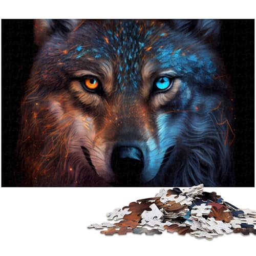 Puzzle 1000 Teile für Erwachsene von Colorful Wolf Puzzle für Erwachsene Holzpuzzle Lernspiel (Größe 75 x 50 cm) von zouxangzz