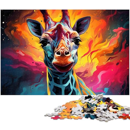 Puzzle 1000 Teile für Erwachsene von Cute Giraffe Puzzle für Erwachsene Holzpuzzle Lernspiel 1000 PCS (75x50cm) von zouxangzz