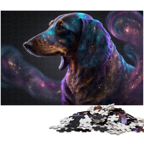 Puzzle 1000 Teile für Erwachsene von Dackel Puzzle für Erwachsene Holzpuzzle Lernspiel (Größe 75 x 50 cm) von zouxangzz