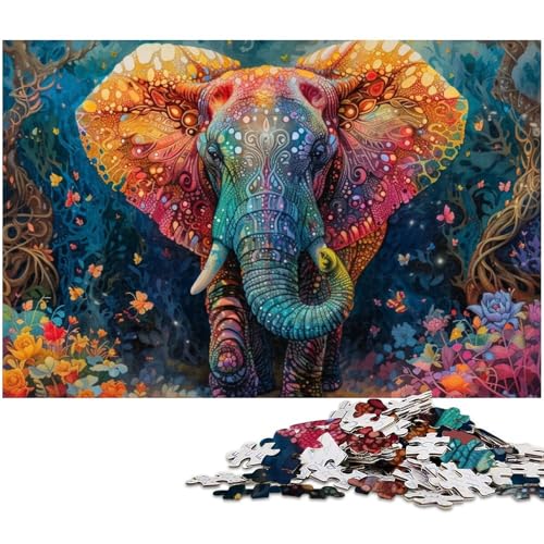 Puzzle 1000 Teile für Erwachsene von Elephant Puzzle für Erwachsene Holzpuzzle Lernspiel (Größe 75 x 50 cm) von zouxangzz